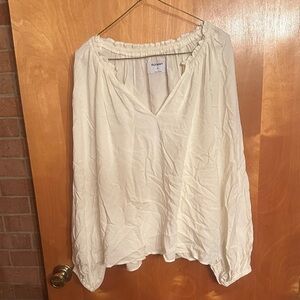Old Navy Women's Cream Off-Shoulder Peasant Top